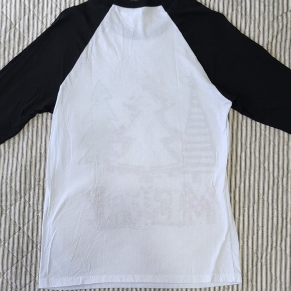 Bella Canvas Black and White 3/4 Sleeve Tee with Festive Graphic - Picture 5 of 11